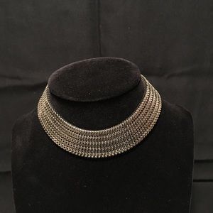 silver chain link choker.